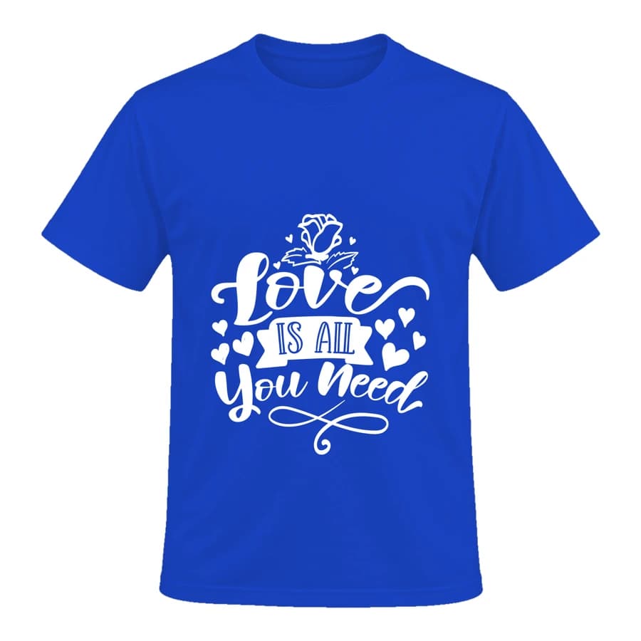 T-shirt — Love Is All You Need — الأمام — أزرق
